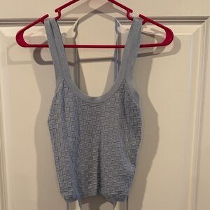 Abercrombie & Fitch Women's Blue Weaved Knit Tank Top